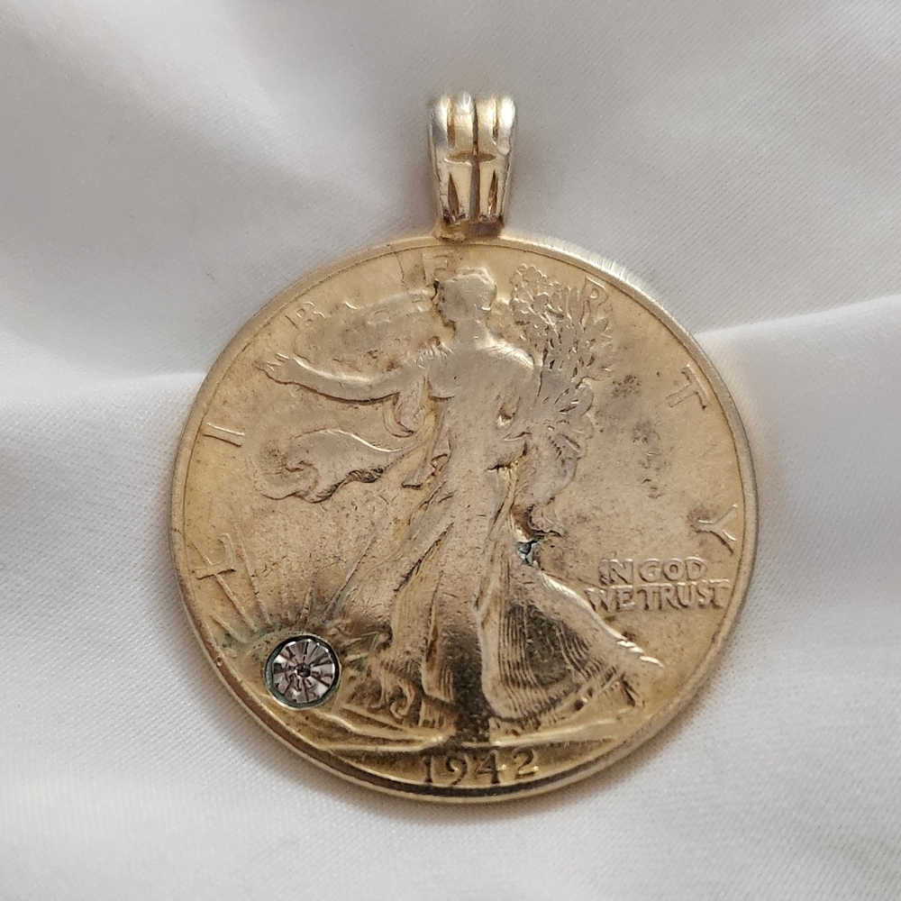 1942 Walking Liberty Coin Pendant